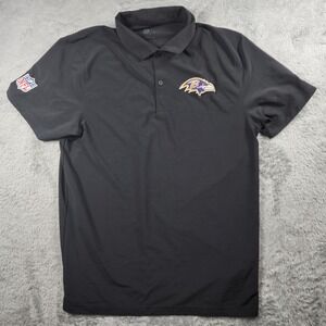 Baltimore Ravens Polo Shirt Mens Medium Black NFL Football Nike Dri-FIT